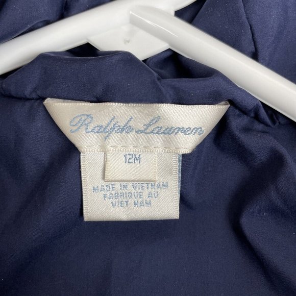 Ralph Lauren‎ Puffer Jacket Boys Size 12M Yellow Blue Vintage - Picture 8 of 13